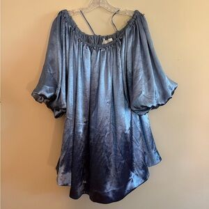 Mare Mare Off-the shoulder Puff-Sleeve Shine mini dress